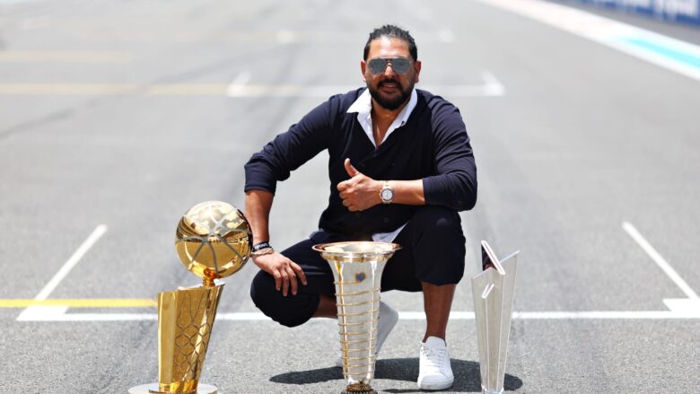 Yuvraj Singh Brings T20 World Cup Trophy to Miami Grand Prix!